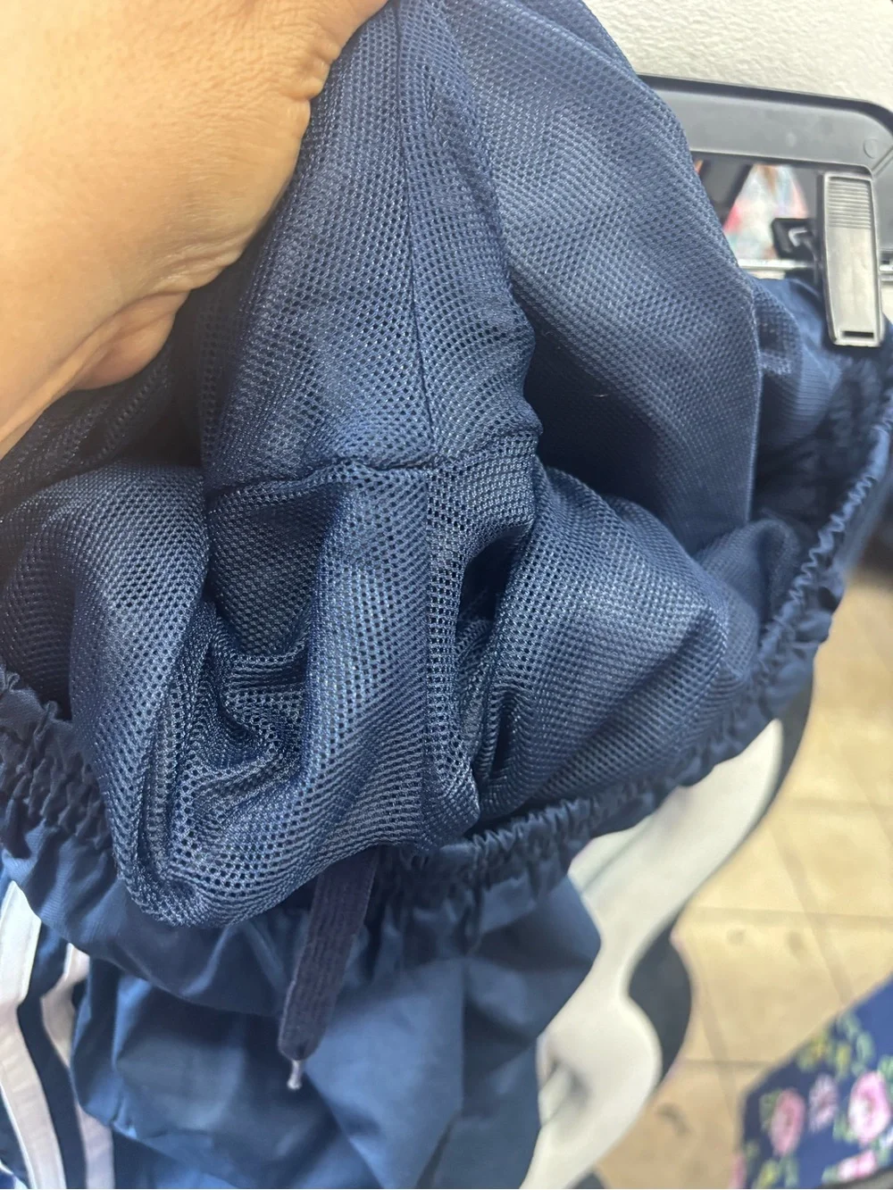 Vintage,adidas Navy Blue Kids Track Pants with White Stripes